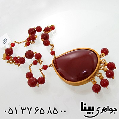 سینه ریز عقیق قرمز زنانه طرح زیر خاکی زلیخا درشت و باشکوه