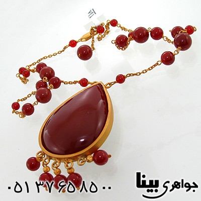 سینه ریز عقیق قرمز زنانه طرح زیر خاکی زلیخا درشت و باشکوه