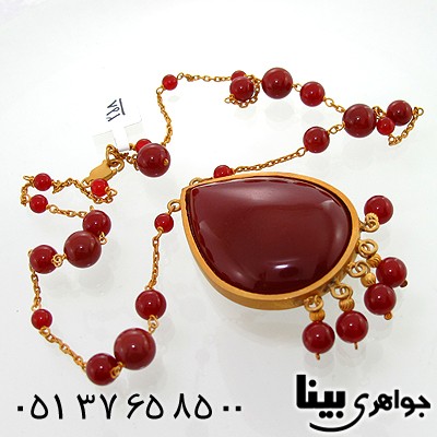 سینه ریز عقیق قرمز زنانه طرح زیر خاکی زلیخا درشت و باشکوه