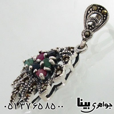 گردنبند چند جواهر زنانه طرح طاووس