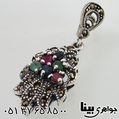 گردنبند چند جواهر زنانه طرح طاووس