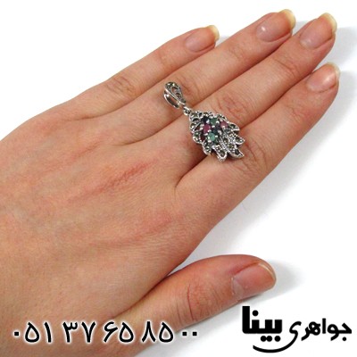 گردنبند چند جواهر زنانه طرح طاووس