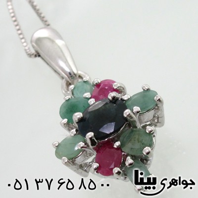 گردنبند چند جواهر زنانه طرح لوزی