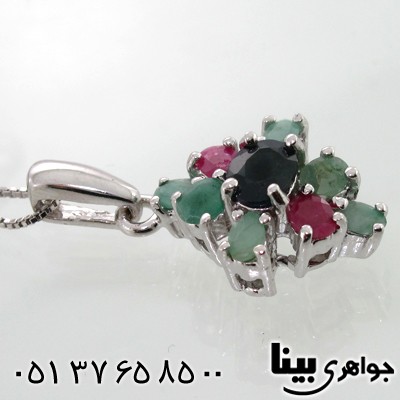 گردنبند چند جواهر زنانه طرح لوزی