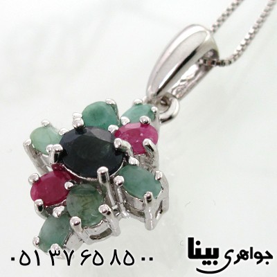 گردنبند چند جواهر زنانه طرح لوزی