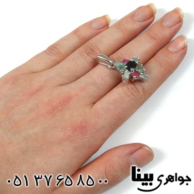 گردنبند چند جواهر زنانه طرح لوزی