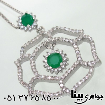 گردنبند ابسیدین زنانه طرح زمرد آرا