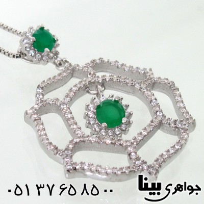 گردنبند ابسیدین زنانه طرح زمرد آرا