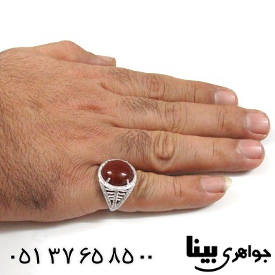 انگشتر عقیق قرمز مردانه درشت