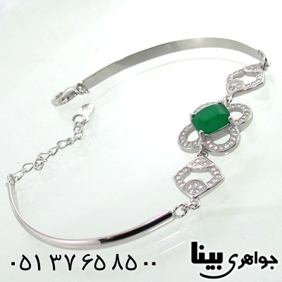 دستبند نقره زنانه طرح زمرد