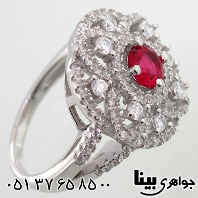 انگشتر نقره طرح یاقوت سرخ زنانه زیبا