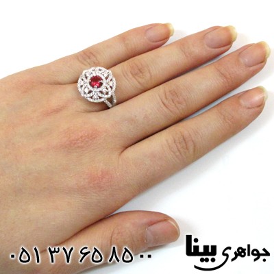 انگشتر نقره طرح یاقوت سرخ زنانه زیبا