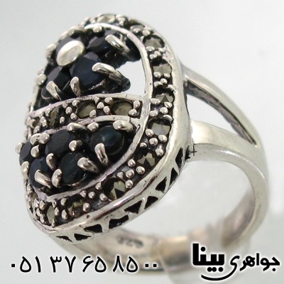 انگشتر یاقوت کبود زنانه طرح مهوش درشت