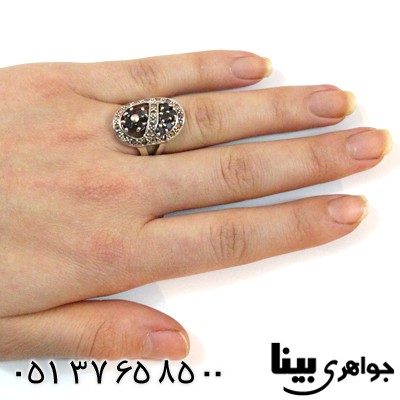 انگشتر یاقوت کبود زنانه طرح مهوش درشت