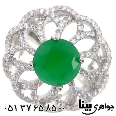 انگشتر نقره طرح زمرد زنانه درشت