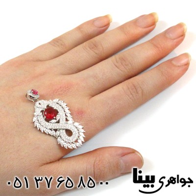 گردنبند نقره طرح یاقوت سرخ زنانه زلیخا