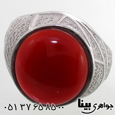 انگشتر عقیق قرمز مردانه درشت شیک