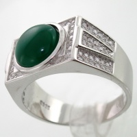 انگشتر عقیق سبز مردانه کلاسیک