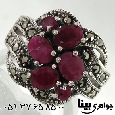انگشتر یاقوت سرخ زنانه طرح  مینا