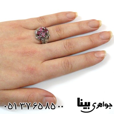 انگشتر یاقوت سرخ زنانه طرح  مینا