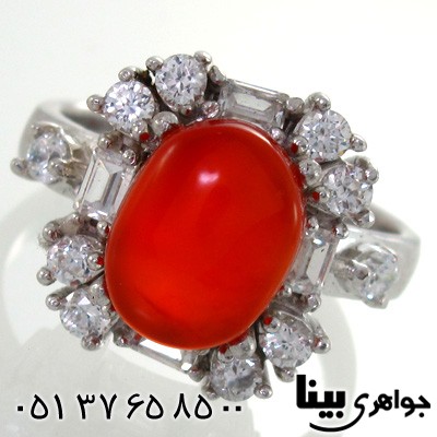 انگشتر عقیق یمنی زنانه طرح میتا