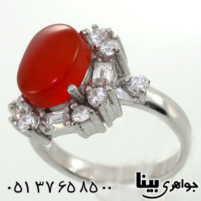 انگشتر عقیق یمنی زنانه طرح میتا