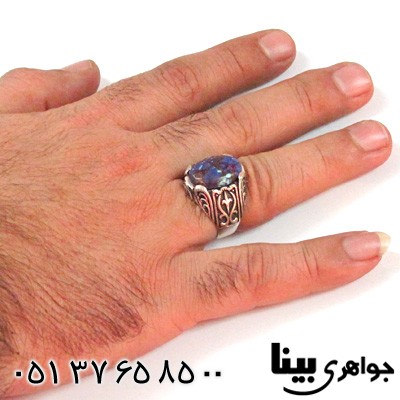 انگشتر فیروزه پیریتی هندوستان مردانه درشت