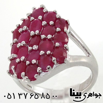 انگشتر یاقوت سرخ زنانه طرح دانه اناری درشت