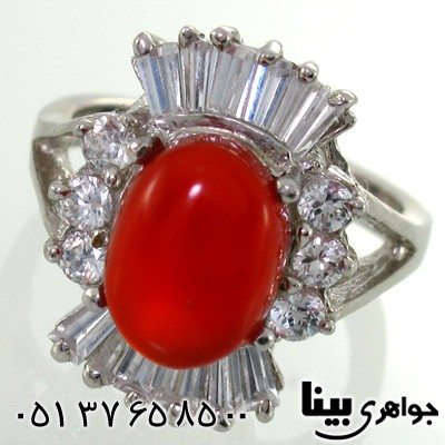 انگشتر عقیق یمنی زنانه طرح رز