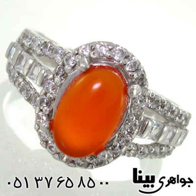 انگشتر عقیق یمنی زنانه طرح مهدیس