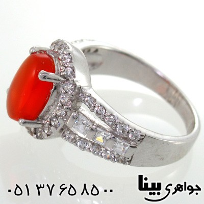 انگشتر عقیق یمنی زنانه طرح مهدیس