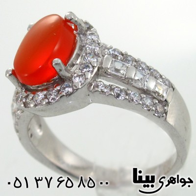 انگشتر عقیق یمنی زنانه طرح مهدیس
