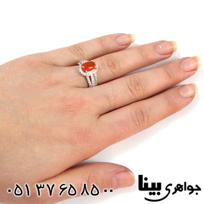 انگشتر عقیق یمنی زنانه طرح مهدیس