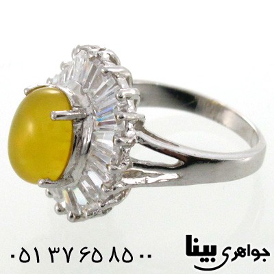 انگشتر عقیق شرف الشمس زنانه طرح مینیا