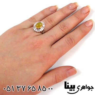 انگشتر عقیق شرف الشمس زنانه طرح مینیا