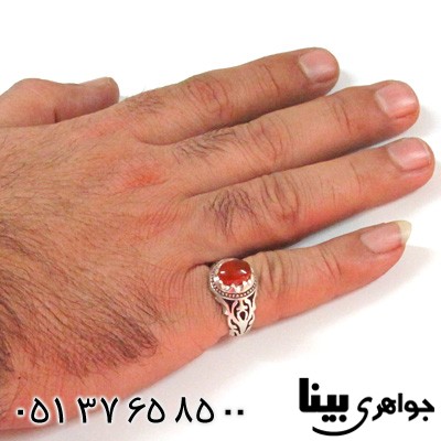 انگشتر عقیق یمنی مردانه طرح مدرن