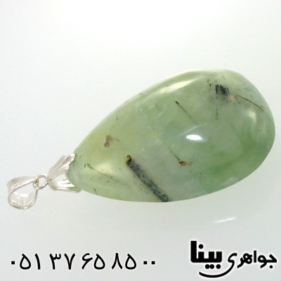 گردنبند یشم مویی درشت طرح ماهو مخصوص سنگ درمانی