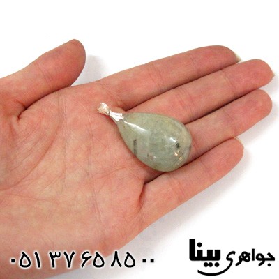 گردنبند یشم مویی درشت طرح ماهو مخصوص سنگ درمانی