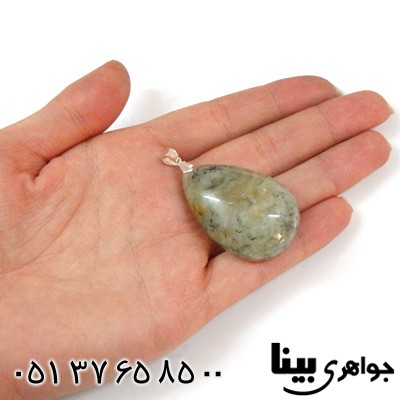 گردنبند یشم مویی درشت طرح اشک مخصوص سنگ درمانی
