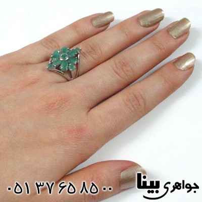 انگشتر زمرد زنانه طرح تارا