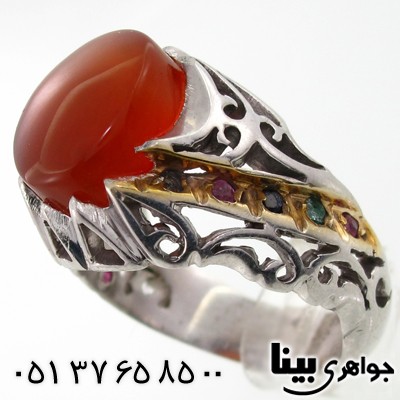 انگشتر عقیق یمنی مردانه اصیل درشت