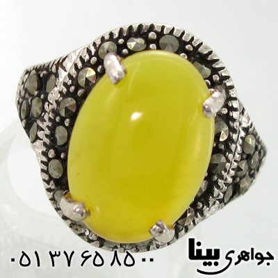 انگشتر عقیق شرف الشمس زنانه درشت بیضی