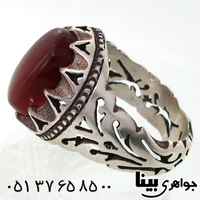 انگشتر عقیق یمنی مردانه طرح کلاسیک درشت