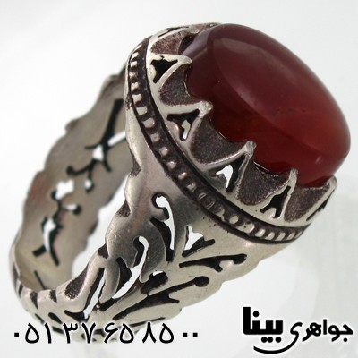 انگشتر عقیق یمنی مردانه طرح کلاسیک درشت