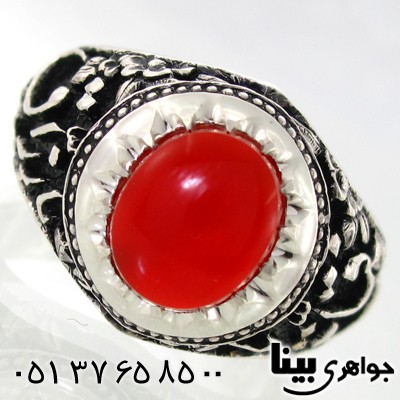 انگشتر عقیق یمنی مردانه یا فتاح یا رزاق درشت فاخر