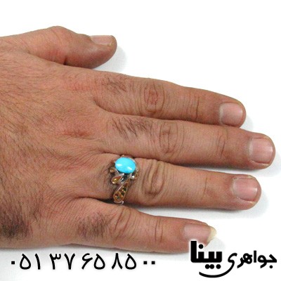 انگشتر فیروزه عجمی نیشابوری مردانه