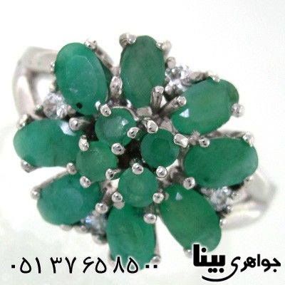 انگشتر زمرد زنانه طرح یلدا