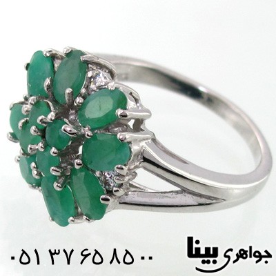 انگشتر زمرد زنانه طرح یلدا