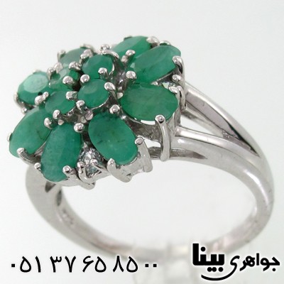 انگشتر زمرد زنانه طرح یلدا