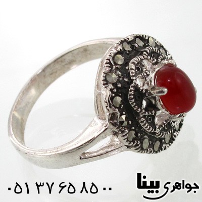 انگشتر عقیق قرمز زنانه طرح ندا